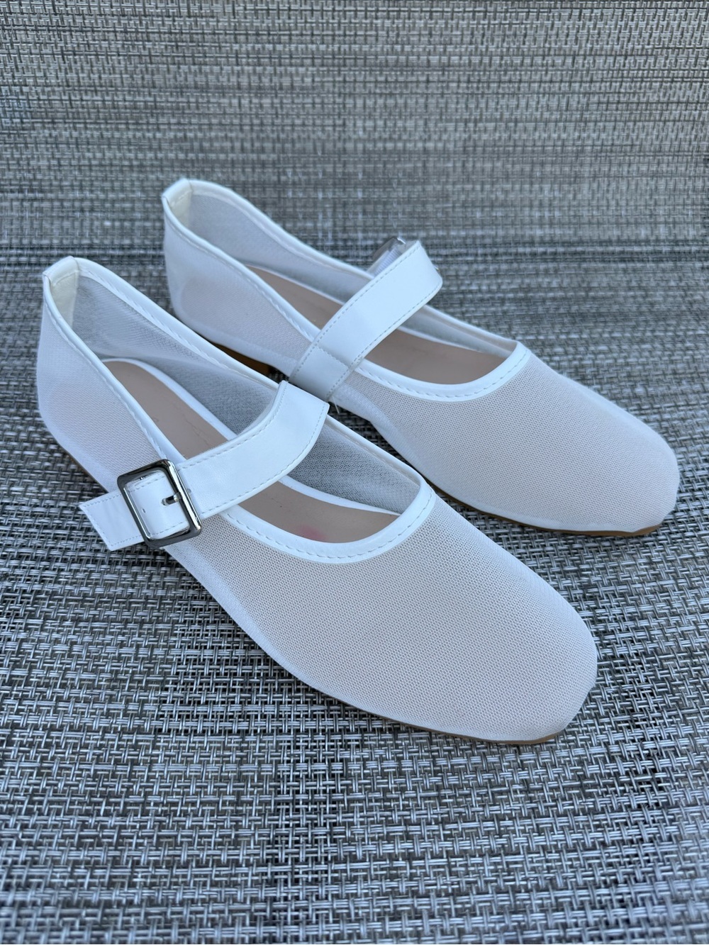 Forever 21 White Mary Jane Strap Flats